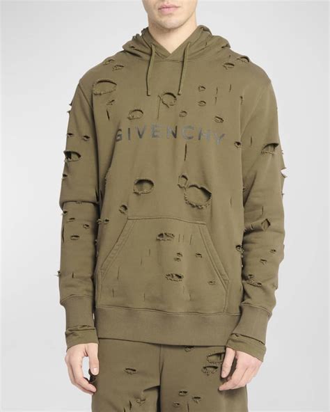 men givenchy hoodie|Givenchy men's destroyed hoodie.